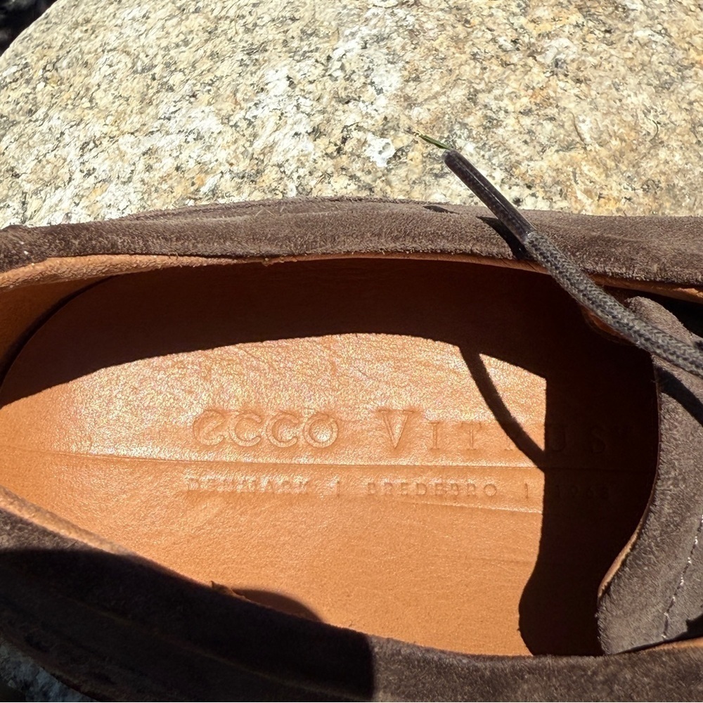 ECCO Vitrus Men's Wingtip Oxford Shoes Brown Suede Sz 9 Business Casual Office - Picture 4 of 9
